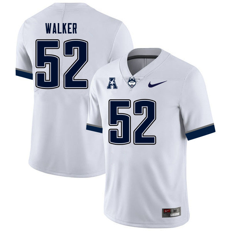 Men #52 Yakiri Walker Uconn Huskies College Football Jerseys Sale-White - Click Image to Close